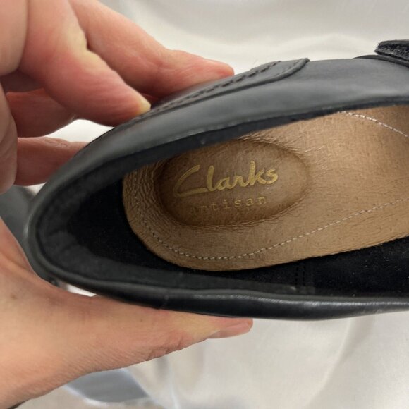 Clarks Black Leather Mary Janes Womens Size 8 - Picture 10 of 10